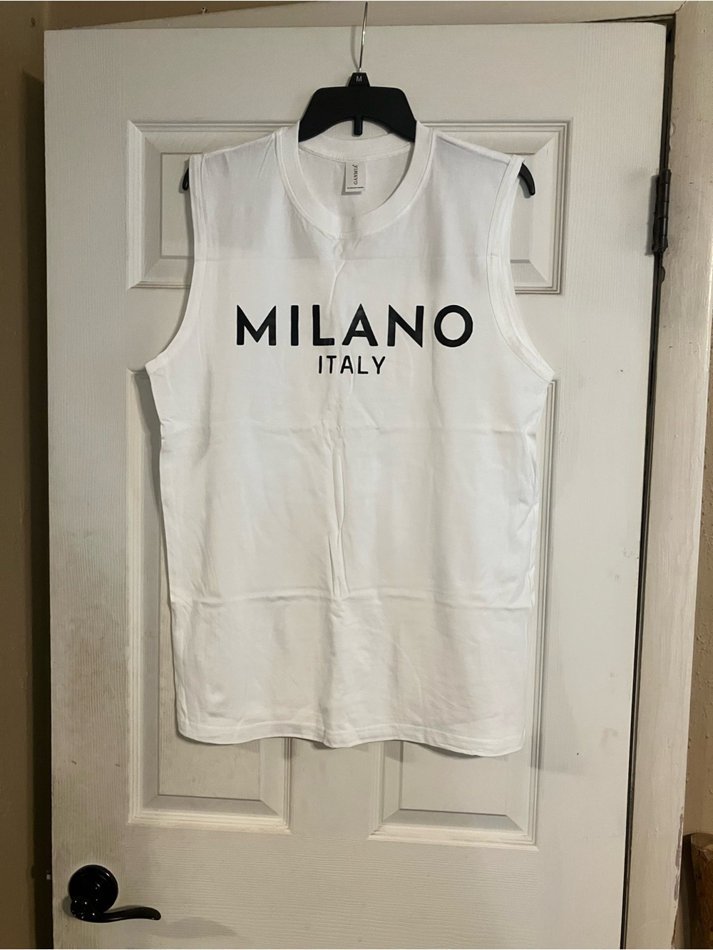 MILANO Italy White Sleeveless Graphic Tee - Size XL - New Never Worn